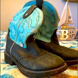 Justin Gypsy black and teal boots